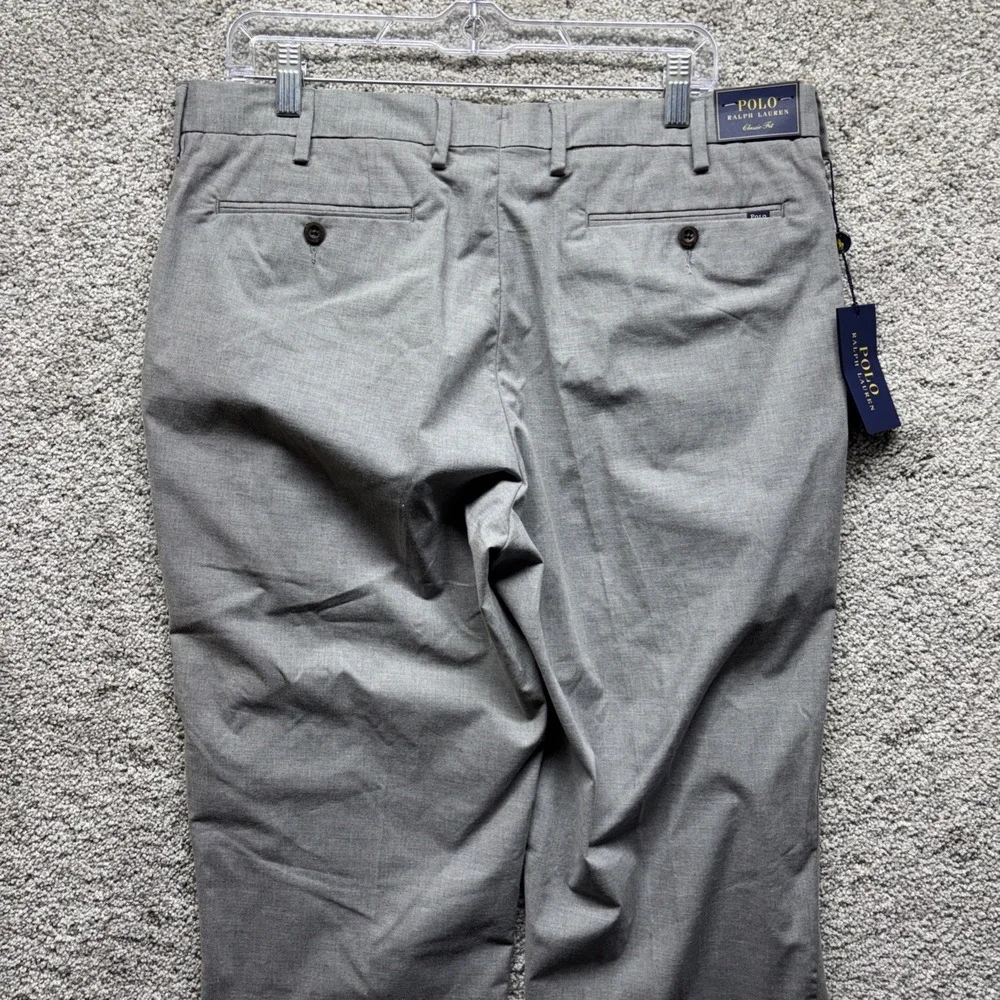 Polo Ralph Lauren Men's 35x32 Dress Pants Gray Heather Vesper Italian Fabric NWT